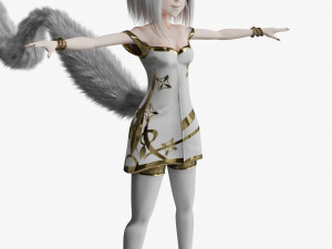 Fox girl cartoon 3D 모델
