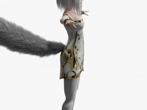 Fox girl cartoon 3D 모델