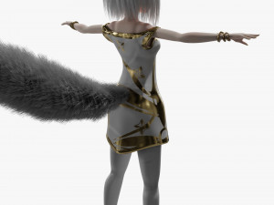 Fox girl cartoon 3D 모델