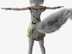 Fox girl cartoon 3D 모델