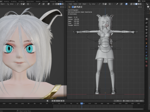 Fox girl cartoon 3D 모델