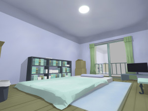 anime apartment tokyo Modèle 3D