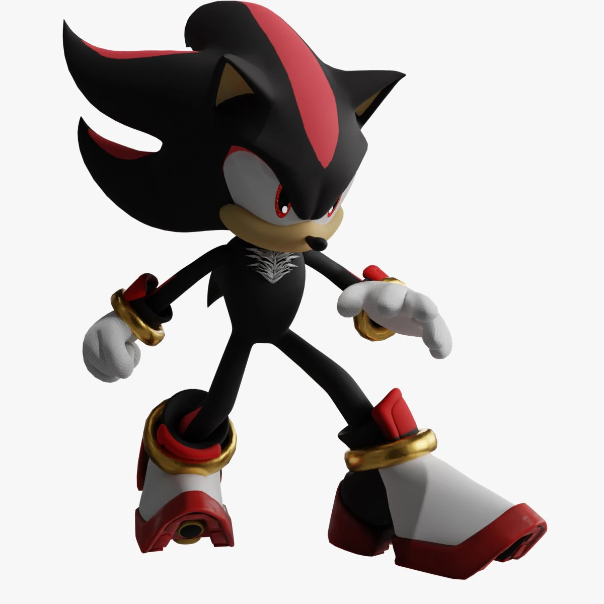shadow the hedgehog 3D Model .c4d .max .obj .3ds .fbx .stl .blend