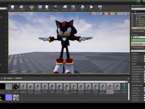 shadow the hedgehog - ue4 - unity 3D Model