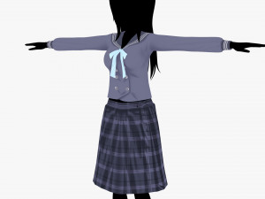 Anime - School Uniform - Girl 3Dモデル