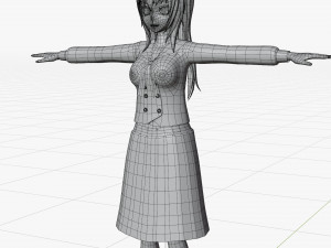 Anime - School Uniform - Girl 3Dモデル