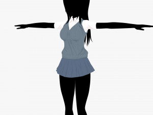 Anime - School Uniform - Girl 3Dモデル