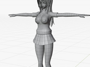 Anime - School Uniform - Girl 3Dモデル