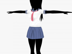 Anime - School Uniform - Girl 3Dモデル