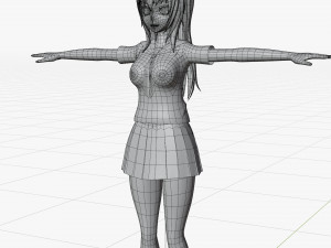 Anime - School Uniform - Girl 3Dモデル