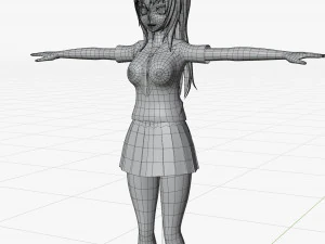 Anime - School Uniform - Girl 3D Model