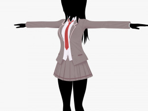 Anime - School Uniform - Girl 3Dモデル