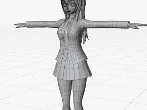 Anime - School Uniform - Girl 3Dモデル