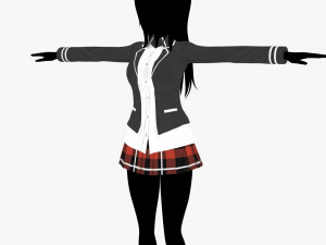 Anime - School Uniform - Girl 3Dモデル