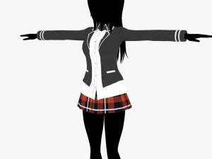 Anime - School Uniform - Girl 3D Model