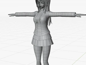 Anime - School Uniform - Girl 3D Model