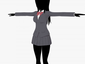 Anime - School Uniform - Girl 3Dモデル