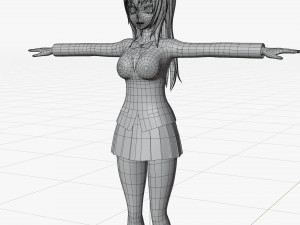 Anime - School Uniform - Girl 3Dモデル