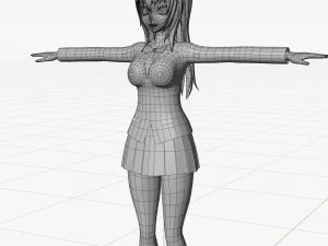 Anime - School Uniform - Girl 3D Model