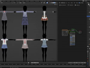 Anime - School Uniform - Girl 3D Model