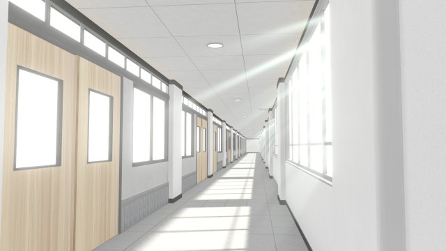 Anime Corridor Modelo 3D .c4d .max .obj .3ds .fbx .stl .blend 