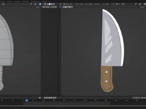 Cartoon kitchen knife 3D Model