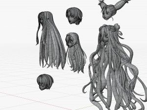 Anime Hair Modello 3D