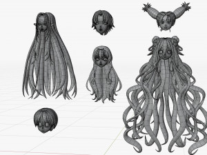 Anime Hair Modello 3D