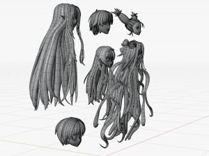 Anime Hair Modello 3D
