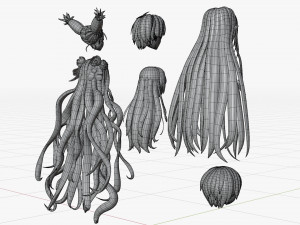 Anime Hair Modello 3D
