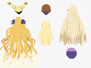 Anime Hair Modello 3D