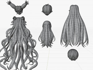 Anime Hair Modello 3D