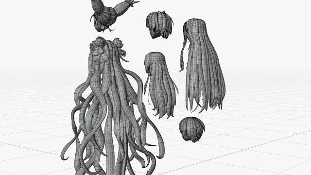 Anime Hair 3d Model In Cartoon 3dexport 7886