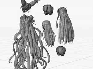 Anime Hair Modello 3D