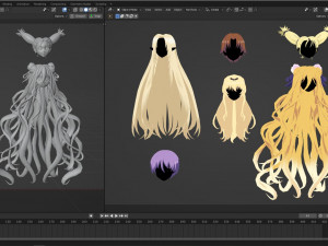 Anime Hair Modello 3D