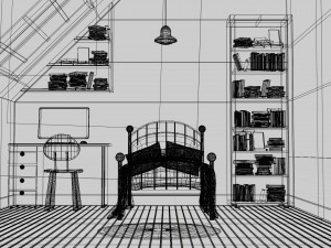CARTOON BEDROOM 002 3D Model