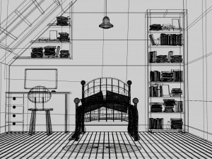 CARTOON BEDROOM 002 3D Model