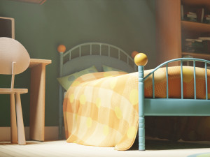 CARTOON BEDROOM 002 3D Model
