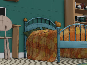 CARTOON BEDROOM 002 3D Model
