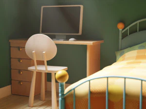 CARTOON BEDROOM 002 3D Model