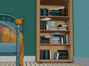 CARTOON BEDROOM 002 3D Model
