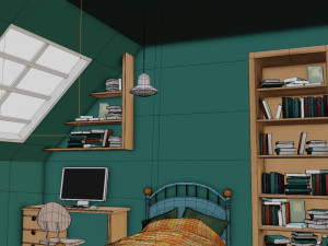 CARTOON BEDROOM 002 3D Model