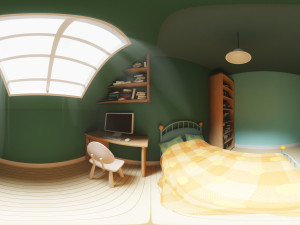 CARTOON BEDROOM 002 3D Model