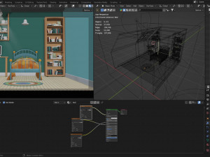 CARTOON BEDROOM 002 3D Model