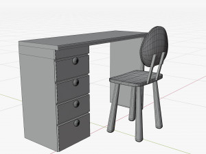 Cartoon wooden desk Modèle 3D