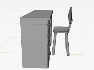 Cartoon wooden desk Modèle 3D
