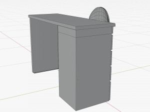 Cartoon wooden desk Modèle 3D