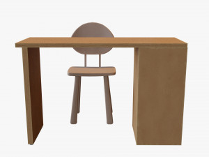 Cartoon wooden desk Modèle 3D