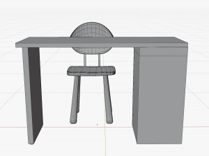 Cartoon wooden desk Modèle 3D