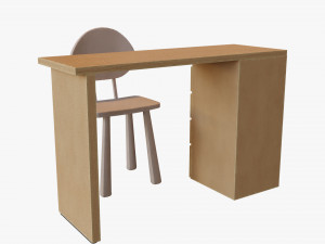 Cartoon wooden desk Modèle 3D